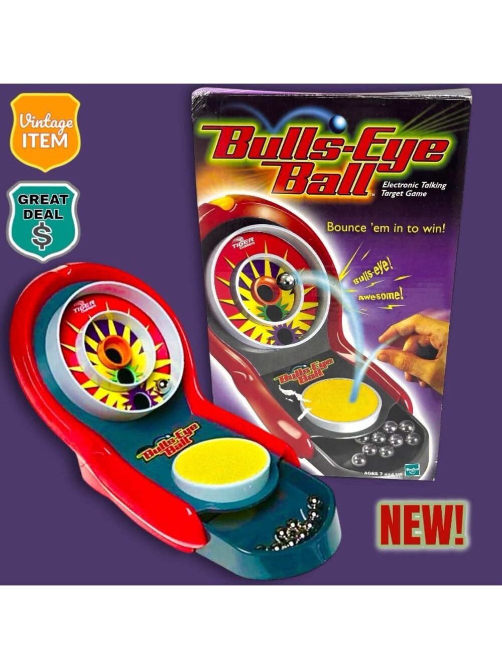 Vintage Tiger Games Bulls-Eye Ball In Box 2003. Open Box. NEW!